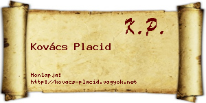 Kovács Placid névjegykártya